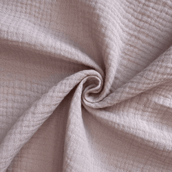Ткань Муслин Жатый, цвет Пыльно-Розовый (на отрез)  в Реутове