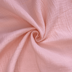 Ткань Муслин Жатый, цвет Нежно-Розовый (на отрез)  в Реутове