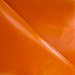 Тентовый материал ПВХ 450 гр/м2, Оранжевый (Ширина 160см), на отрез  в Реутове, 450 г/м2, 699 руб