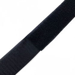 Контактная лента 40мм (38мм) цвет Черный (велькро-липучка, на отрез)  в Реутове